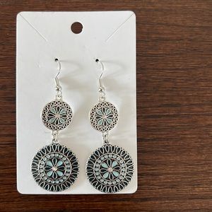 Geometric Print Drop Earrings